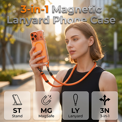 📱 −50%! 🎀 Wielofunkcyjne etui na smartfona z paskiem na rękę – TPU – wbudowana podstawka i regulowany pasek 8 mm – kompatybilne z iPhone 14/15/16/17 Pro/Max 🧲