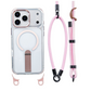 📱 −50%! 🎀 Wielofunkcyjne etui na smartfona z paskiem na rękę – TPU – wbudowana podstawka i regulowany pasek 8 mm – kompatybilne z iPhone 14/15/16/17 Pro/Max 🧲