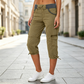 🔥🎁 Nowość – 50% ZNIŻKI! 🔥👖 Spodnie cargo typu capri z wysokim stanem – praktyczne kieszenie i luźny krój na co dzień