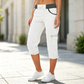 🔥🎁 Nowość – 50% ZNIŻKI! 🔥👖 Spodnie cargo typu capri z wysokim stanem – praktyczne kieszenie i luźny krój na co dzień