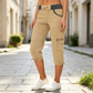 🔥🎁 Nowość – 50% ZNIŻKI! 🔥👖 Spodnie cargo typu capri z wysokim stanem – praktyczne kieszenie i luźny krój na co dzień