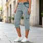 🔥🎁 Nowość – 50% ZNIŻKI! 🔥👖 Spodnie cargo typu capri z wysokim stanem – praktyczne kieszenie i luźny krój na co dzień