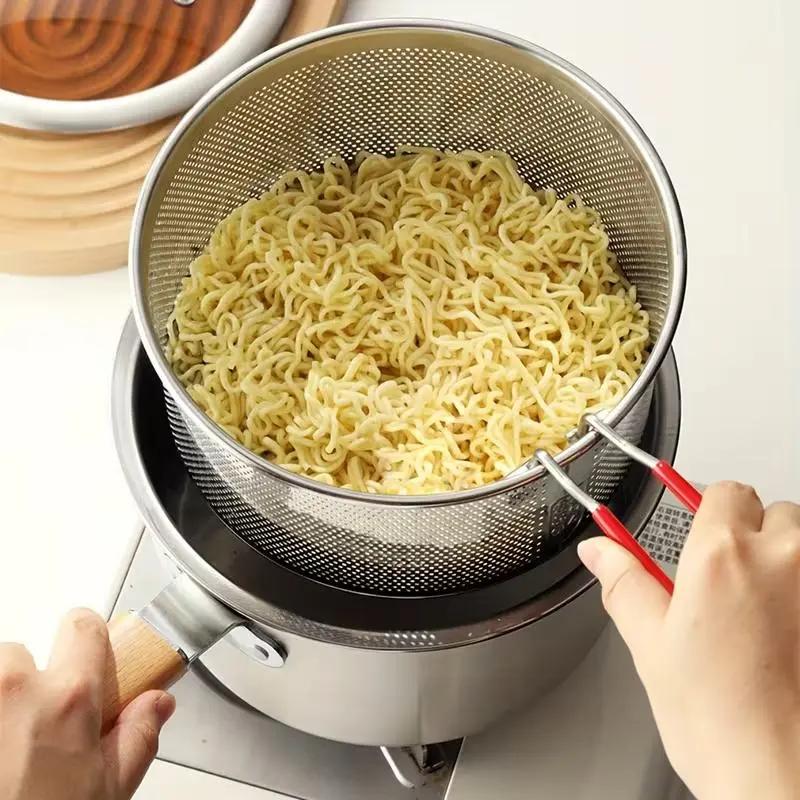 Wielofunkcyjny garnek do smażenia ze stali nierdzewnej 304 🍳✨
