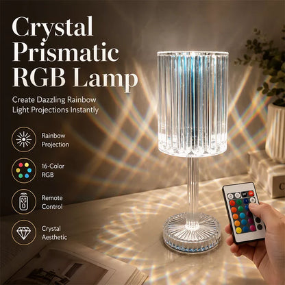 🌹✨ Akrylowa lampa stołowa w kształcie kryształowej róży – dotykowa lampka nocna RGB do sypialni i romantycznej dekoracji