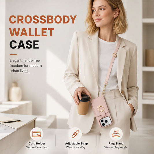 🎉 TYLKO PRZEZ OGRANICZONY CZAS – 50% ZNIŻKI! 📱 Etui magnetyczne na telefon z pierścieniem (ring stand) – funkcja crossbody, odpinany pasek, smukła konstrukcja i wysokiej jakości skóra PU ✨