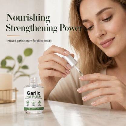 🧄💅 Odżywczy lakier do paznokci z czosnkiem – wzmacnia łamliwe i zniszczone paznokcie 💪✨ Pojemność: 15 ml