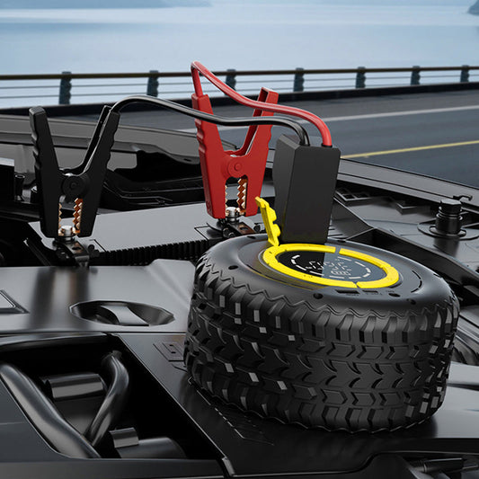 🔋🚗 2‑w‑1 – Rozruchowy prostownik samochodowy i kompresor do opon – dwa niezbędne narzędzia w jednym urządzeniu! 💨⚡