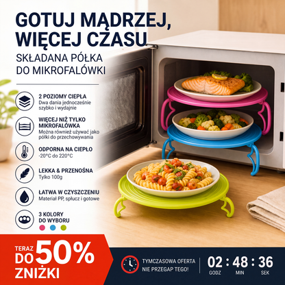 🍱 50% zniżki! Składana miska do kuchenki mikrofalowej – podgrzewaj 2 dania jednocześnie, odporna na temperaturę do 220°C. Oszczędza czas i miejsce! ⚡✨