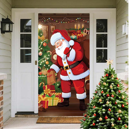 🎅 50% ZNIŻKI – TYLKO PRZEZ OGRANICZONY CZAS! 🎄 Świąteczna osłona na drzwi dla natychmiastowej dekoracji – świąteczne wzory, wielorazowy poliester i łatwe zawieszenie ⛄