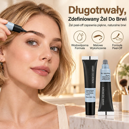 Wodoodporny, długotrwały żel do brwi typu peel-off, półtrwała farbka do brwi dla naturalnych, niechlujnych brwi