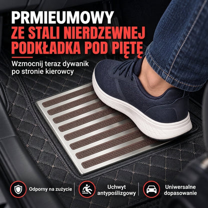 Uniwersalna, odporna na zużycie nakładka na piętę do dywaników samochodowych