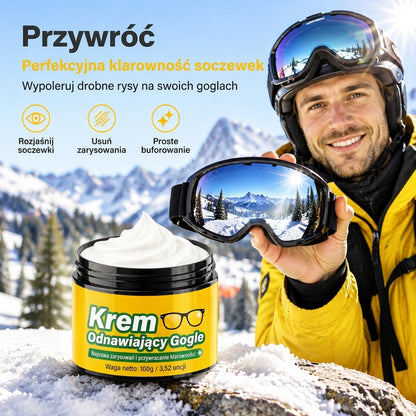 Zestaw kremu do usuwania rys z soczewek z gąbką do okularów, gogli, przyłbic ochronnych i wizjerów kasków